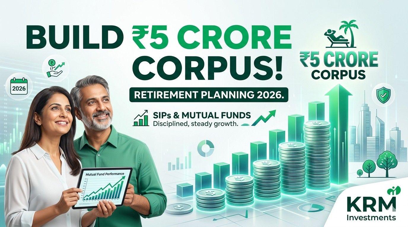 Featured image for Retirement Planning in 2026: How SIPs and Mutual Funds Can Help Build a ₹5 Crore Retirement Corpus
